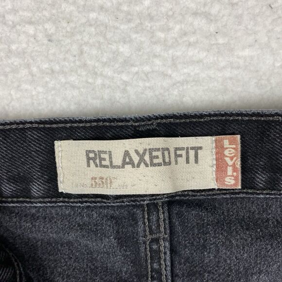 Levis Jeans Mens 38x32 (fit 36x29.5) Black 550 Relaxed Fit Loose Y2K Denim - Picture 13 of 16
